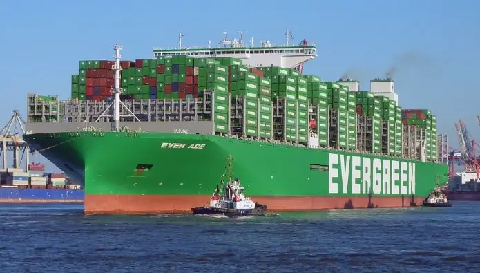 Verdens største containerskib evergreen a-class