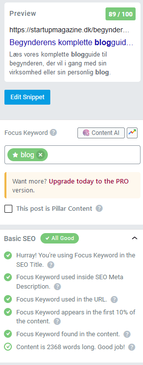 Blog internt seo