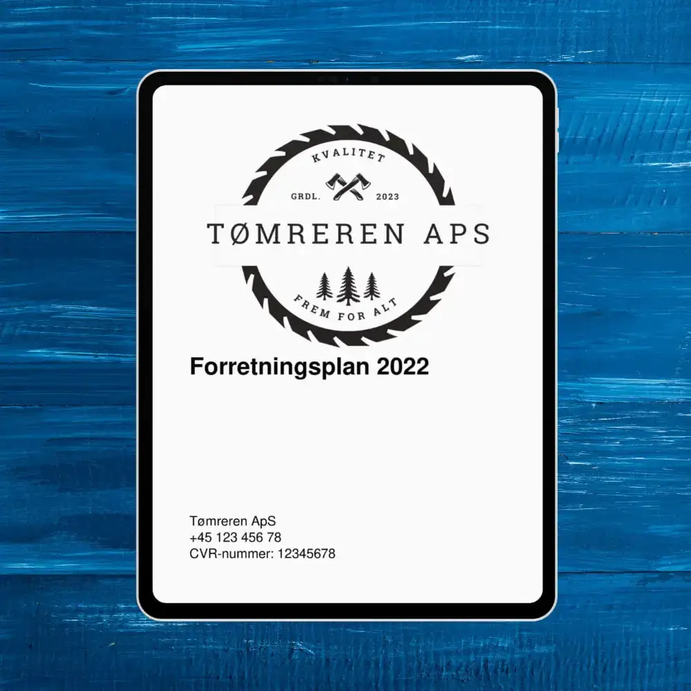 forretningsplanseksempel tømrer - forretningsplan for elektriker