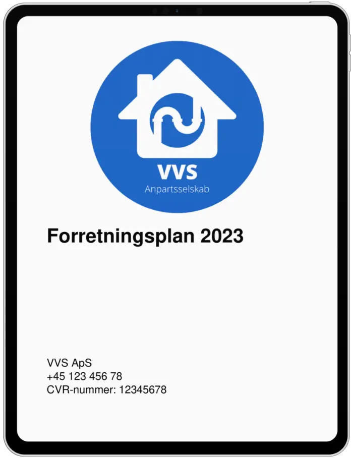 forretningsplanseksempler - mockup
