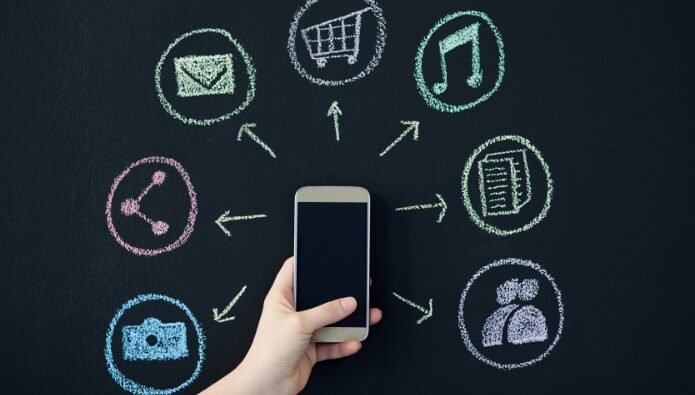 FAB-frameworket - F for features - en tavle med features og en mobil