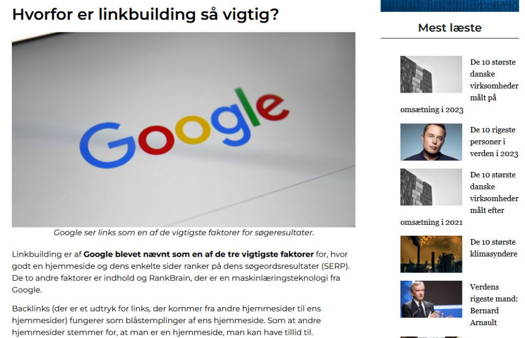 linkbuilding handler også om eksterne links fra din egen hjemmeside