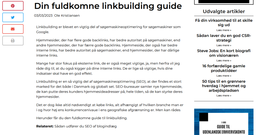 linkbuilding interne links